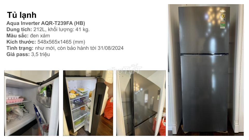 Tủ lạnh Aqua Inverter AQR-T239FA (HB)