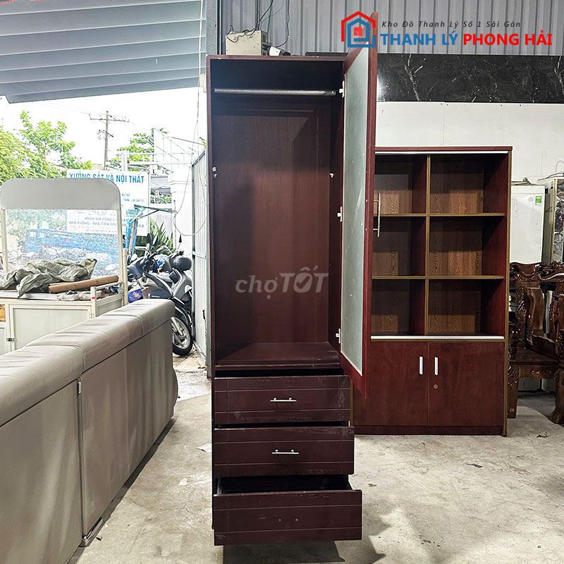 Tủ Quần Áo Gỗ Công Nghiệp Nâu Đẹp 90%. Mua bán Tủ, kệ gia đình tại Quận 1 Tp Hồ Chí Minh được đăng bởi thanh lý phong hải  hình 1