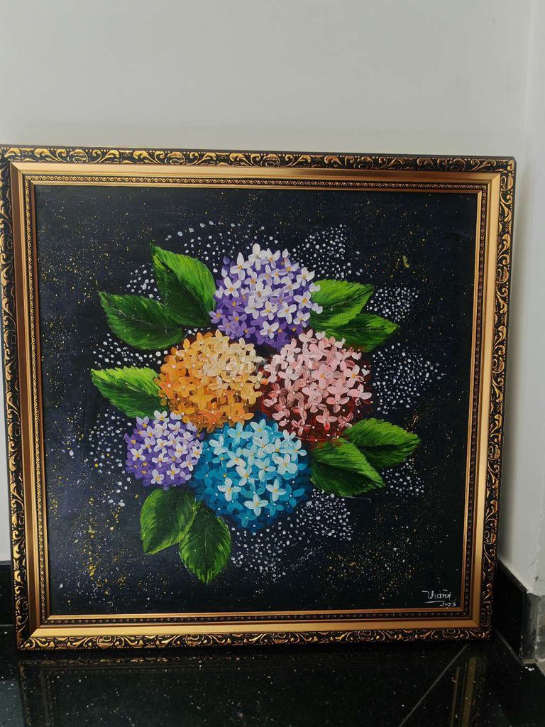 Tranh Hoa Cẩm Tú Cầu Acrylic 60x60 Vẽ Tay. Mua bán Cây cảnh, đồ trang trí tại Quận 12 Tp Hồ Chí Minh được đăng bởi Bảo Đan hình 1