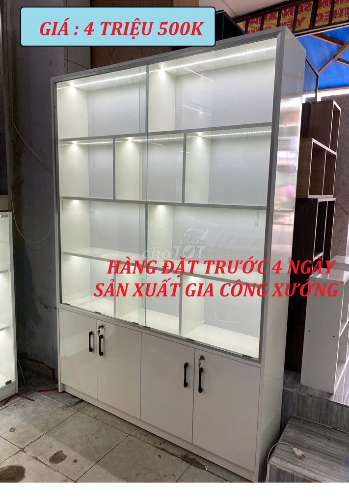 TỦ TRƯNG BÀY BẰNG KHEN, MỸ PHẨM , SẢN PHẨM 140X2M. Mua bán Tủ, kệ gia đình tại Quận Tân Phú Tp Hồ Chí Minh được đăng bởi Minh Thư Nội Thất Đình Bắc hình 1