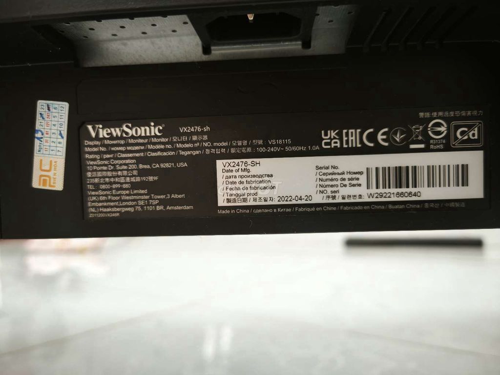 Viewsonic 24in còn bảo hành đến T9/2025