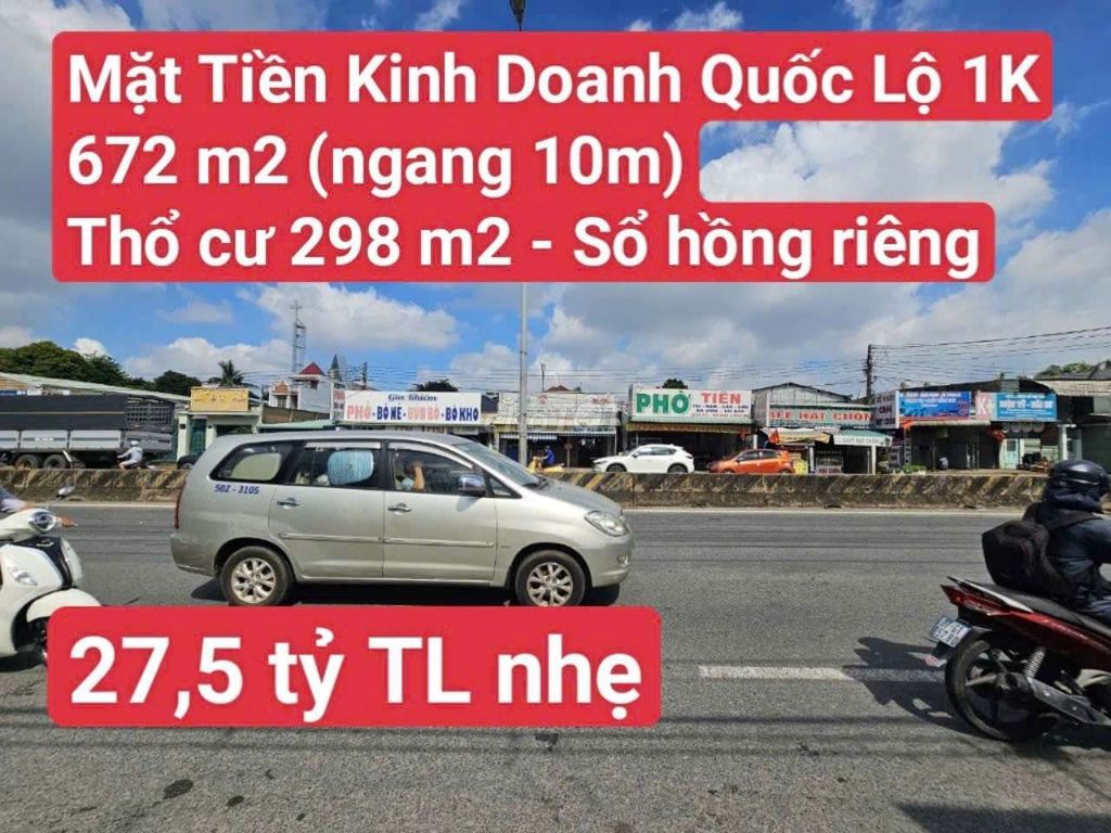 🆘 Đất Mặt Tiền Kho Xưởng Biệt Thự Quốc Lộ 1K, P. Bình An, Tp. Dĩ An