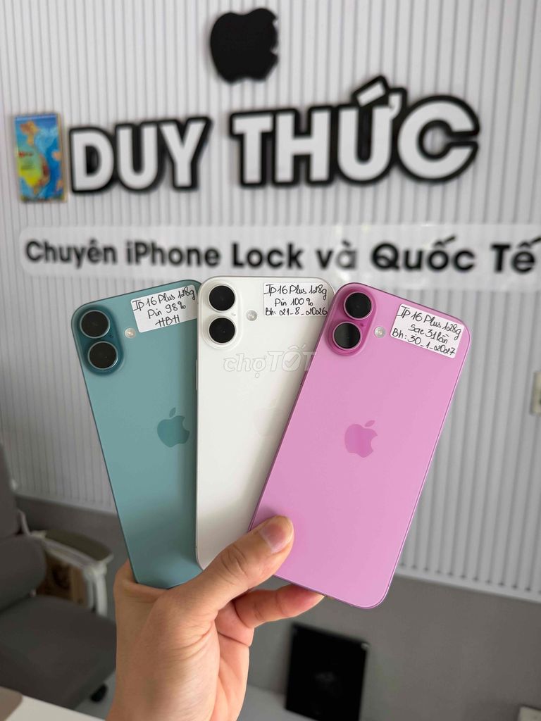 Apple iPhone 16 Plus 128GB pin 98-100% đẹp 99% EID. Mua bán Điện thoại tại Quận Ninh Kiều Cần Thơ được đăng bởi Duy Thức chuyên iphone Lock Cần Thơ hình 1