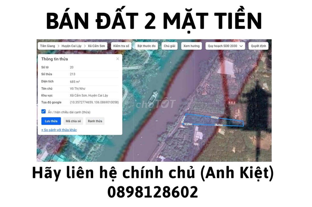 Cần bán gấp đất nền tỉnh Tiền Giang