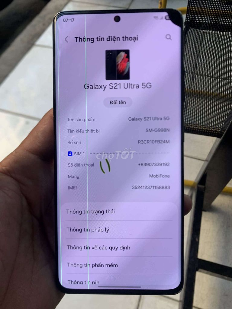 Samsung Galaxy S21 Ultra 5G 256GB Đen. Mua bán Điện thoại tại Quận Ninh Kiều Cần Thơ được đăng bởi Vampire hình 1