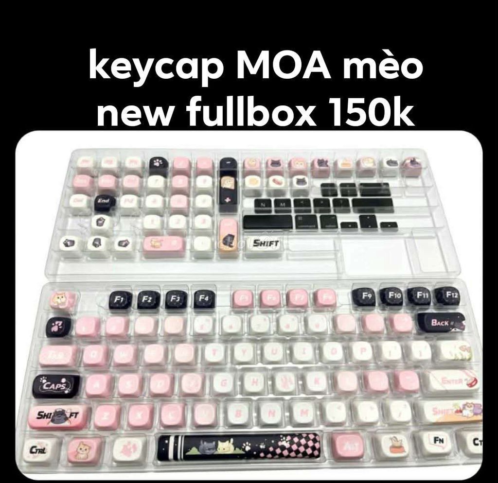Keycap MOA mèo Nhựa Hồng Trắng Đen. Mua bán Phụ kiện (Màn hình, Chuột...) tại Quận Thốt Nốt Cần Thơ được đăng bởi A Chí hình 1