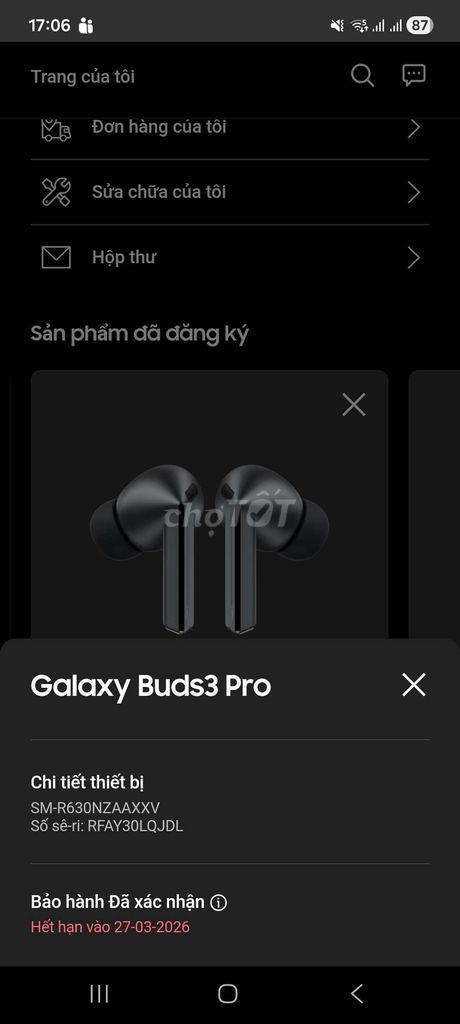 Tai nghe Samsung Galaxy Buds3 Pro Đen. Mua bán Tivi, Âm thanh tại Quận Bình Tân Tp Hồ Chí Minh được đăng bởi A An hình 1