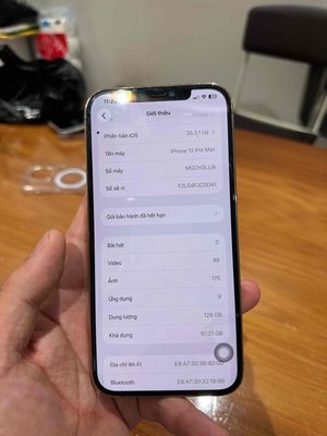 Apple iPhone 12 Pro Max 128GB Vàng Mỹ Đã qua sử dụ