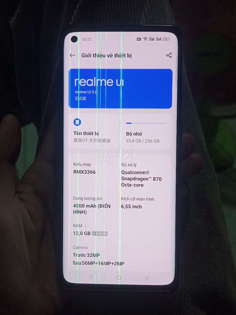 Realme GT 12GB/256GB Trắng. Mua bán Điện thoại tại Huyện Hóc Môn Tp Hồ Chí Minh được đăng bởi NoBita hình 1