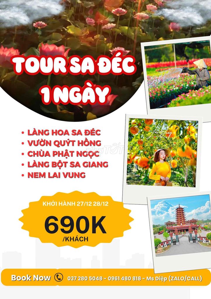 TOUR SA ĐÉC - ĐỒNG THÁP 1 NGÀY CHỈ 6.9.0.k. Du lịch tại Quận 10 Tp Hồ Chí Minh được đăng bởi NGỌC DIỆP NICE TRAVEL hình 1