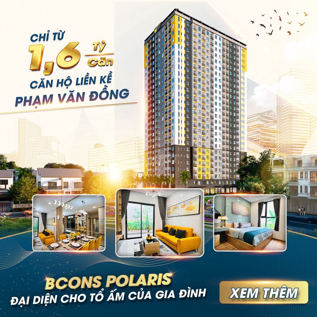 Bcons Polaris - Liền Kề Phạm Văn Đồng giá từ 1,6 tỷ - 2,4 tỷ/ căn