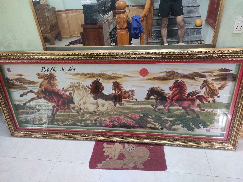 Tranh thêu Bát mã 2m2. Mua bán Đồ sưu tầm, đồ cổ tại Thị xã Bỉm Sơn Thanh Hóa được đăng bởi Trịnh Quốc Đạt hình 1