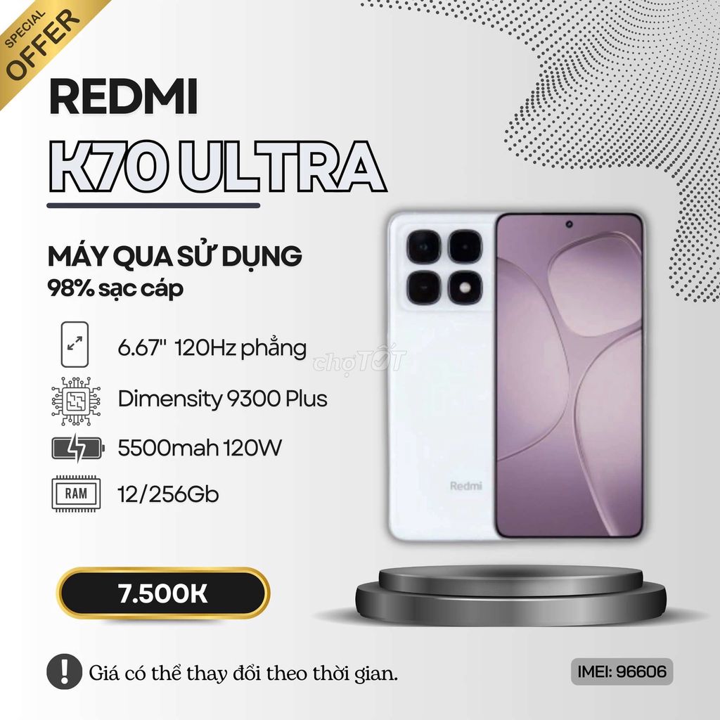 ⭐K70 Ultra 12+256GB Trắng