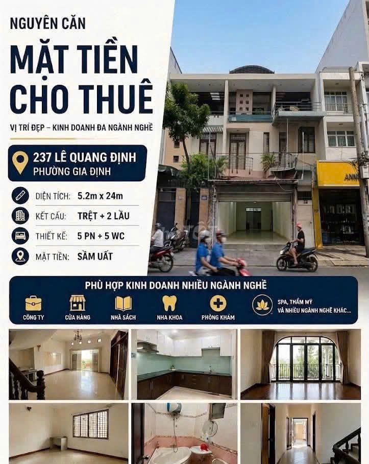 Cho Thuê Nhà : Lê Quang Định, Phường 11, Quận Bình Thạnh.