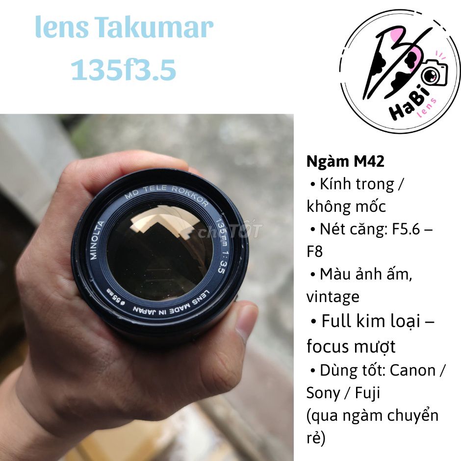 Ống kính Takumar 135f3.5 M42. Mua bán Máy ảnh, Máy quay tại Quận Nam Từ Liêm Hà Nội được đăng bởi Trần Hiệp hình 1