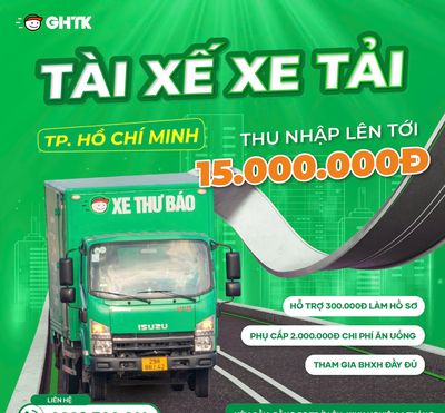 TUYỂN TÀI XẾ B2 CA ĐÊM, PHỤ CẤP ĂN UỐNG