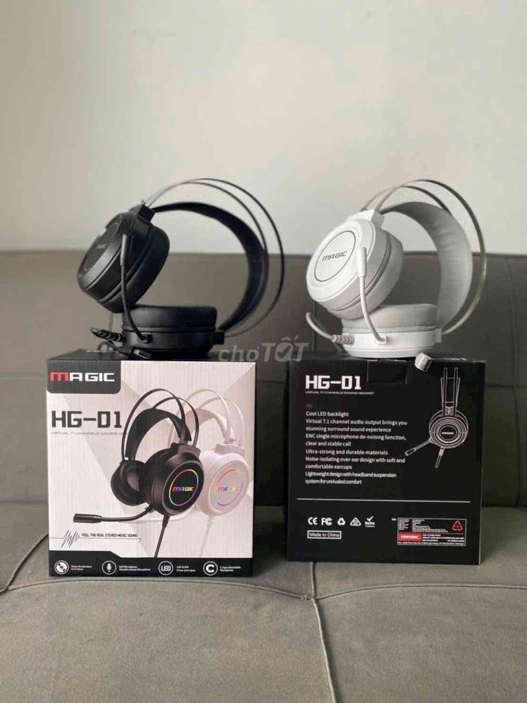 🎧 Tai nghe Magic 7.1 HG-01 USB Đen Trắng, có mic. Mua bán Tivi, Âm thanh tại Thành phố Thuận An Bình Dương được đăng bởi Máy Tính Giá Tốt Trả Góp HCM BD hình 1