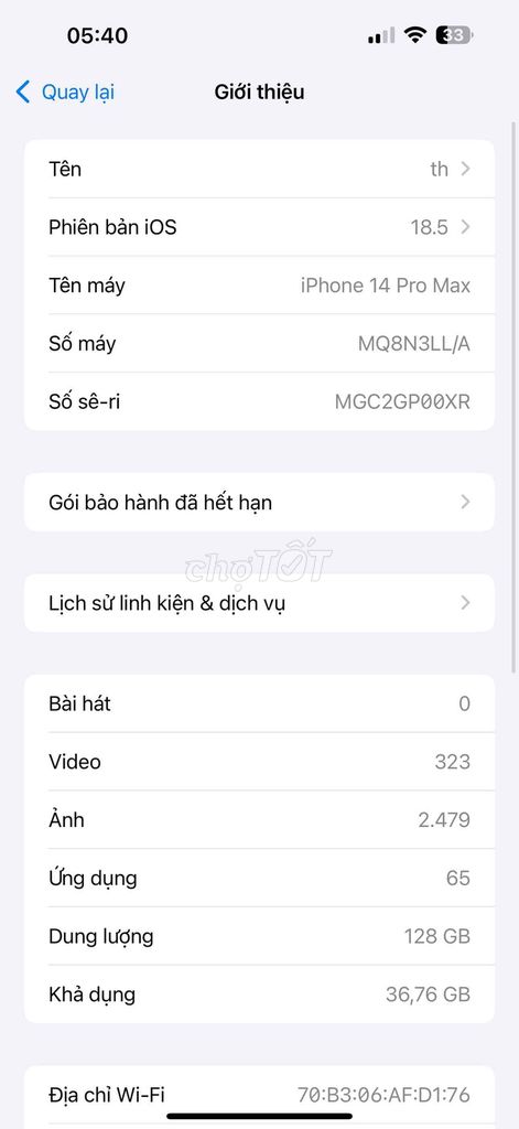 Apple iPhone 14 Pro Max 128GB Đen nhám. Mua bán Điện thoại tại Quận Cẩm Lệ Đà Nẵng được đăng bởi Tấn Huy Phan hình 1