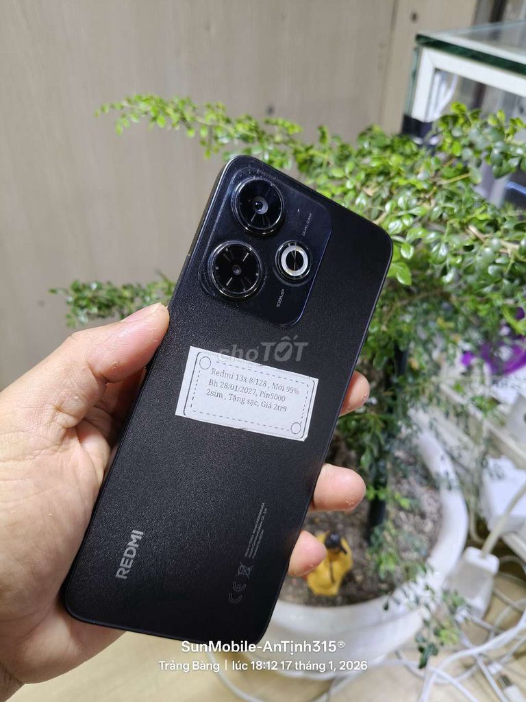 Redmi 13X R8+128 Bh29/01/2027 Tgdđ. Mua bán Điện thoại tại Huyện Trảng Bàng Tây Ninh được đăng bởi Sun Mobile Shop Điện Thoại Trảng Bàng Tây Ninh 01 hình 1