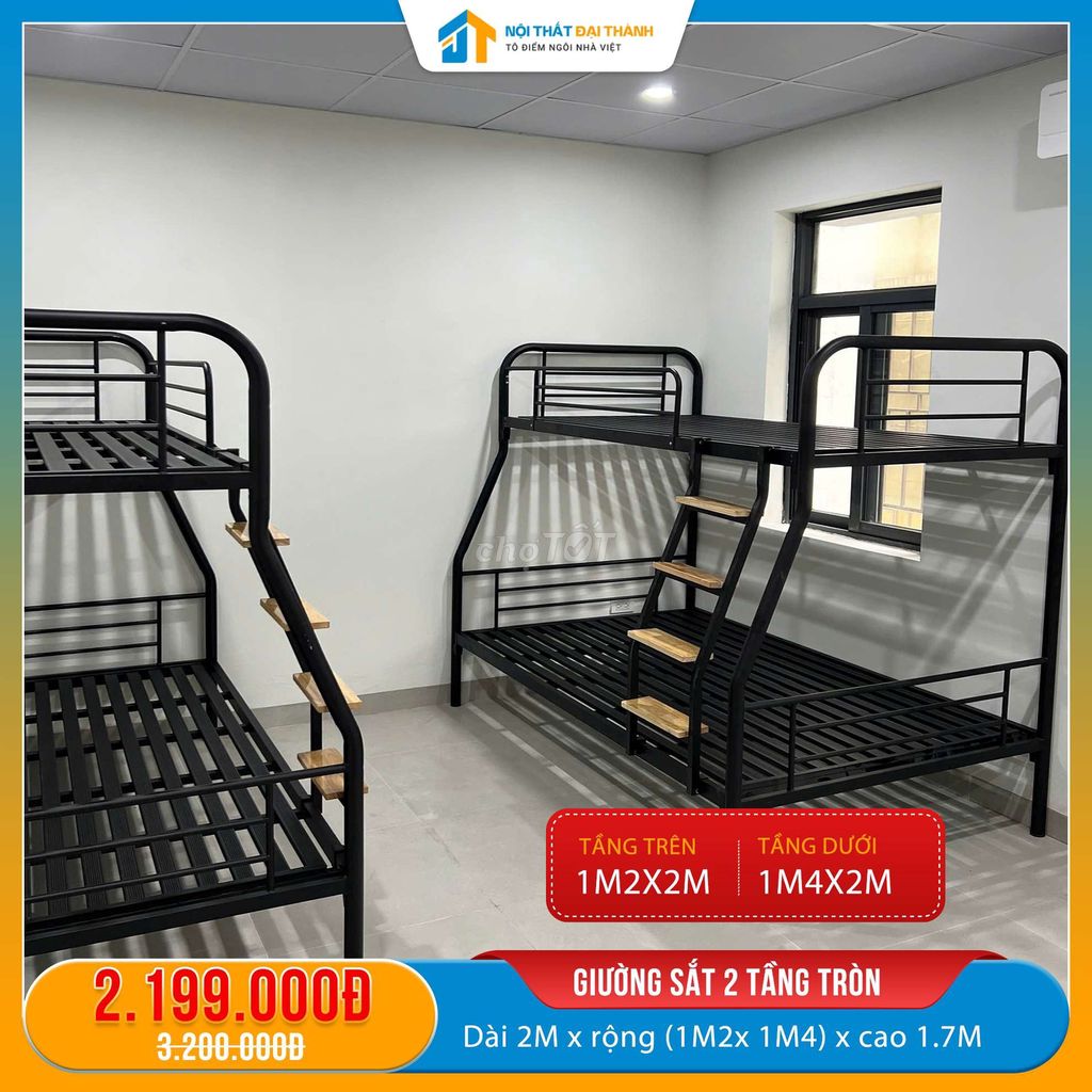 Giường 2Tầng Lệch Trên 1M2 Dưới 1M4 Ống TrònGiá Rẻ. Mua bán Giường, chăn ga gối nệm tại Quận Tân Phú Tp Hồ Chí Minh được đăng bởi NỘI THẤT ĐẠI THÀNH hình 1