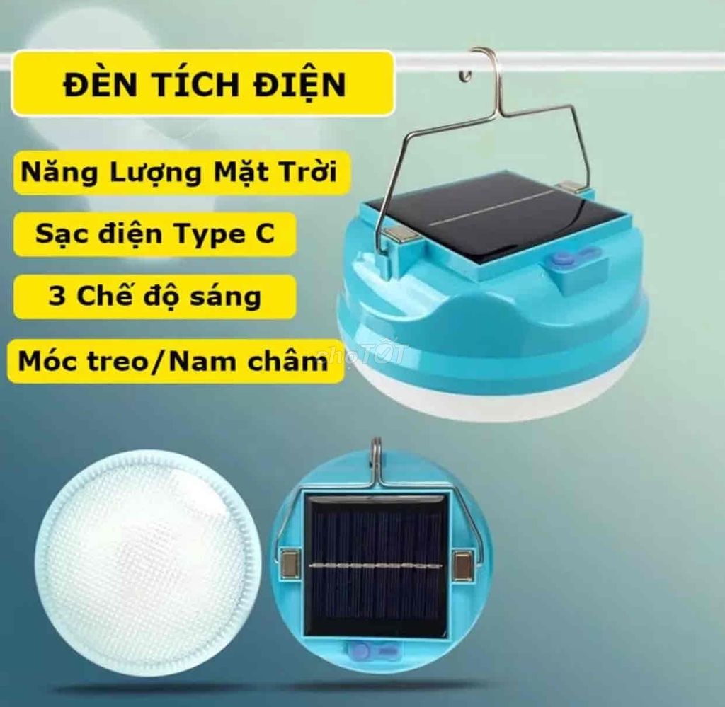 Bóng Đèn Năng Lượng Mặt Trời Tích Điện+Sạc Bằng Cổ