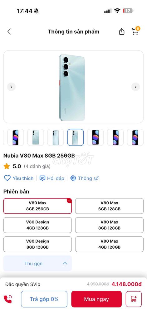 Nubia V80 Max 8GB/256GB Xanh. Mua bán Điện thoại tại Quận Cầu Giấy Hà Nội được đăng bởi Bá Hùng Nguyễn hình 1