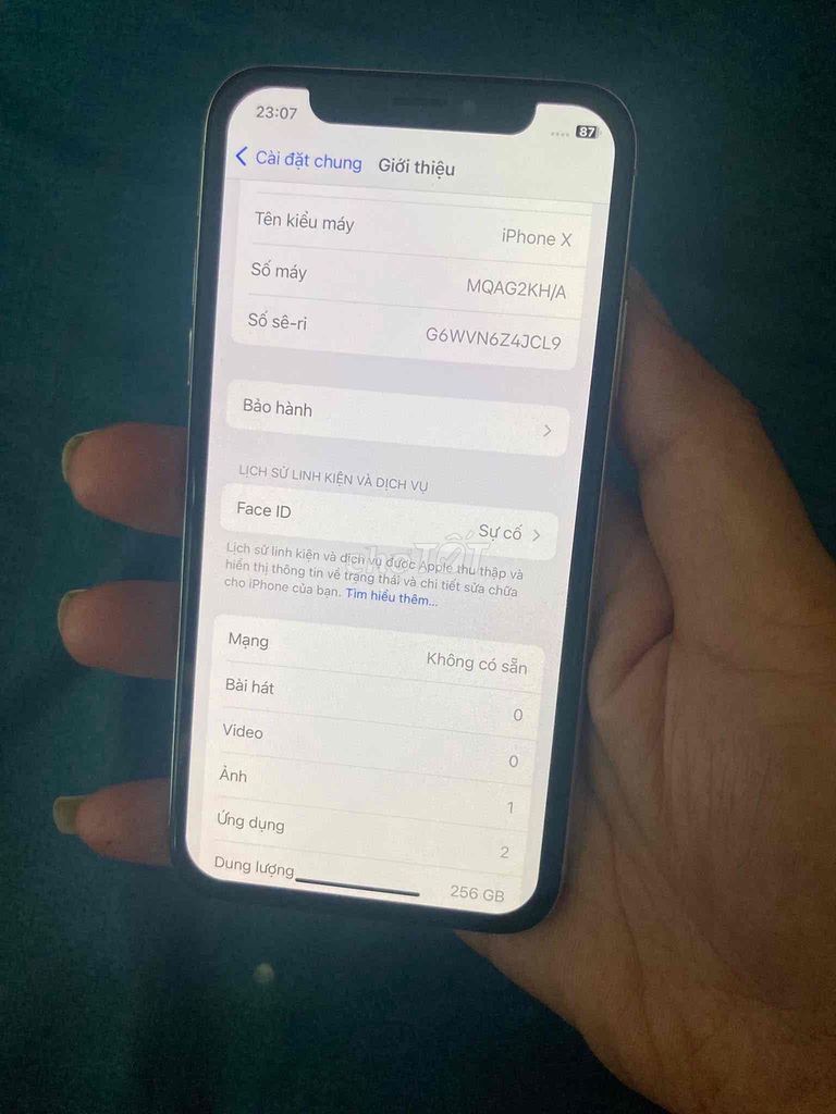 Apple iPhone X 256GB Trắng Đã qua sử dụng. Mua bán Điện thoại tại Huyện Thống Nhất Đồng Nai được đăng bởi Minh Hoàng hình 1