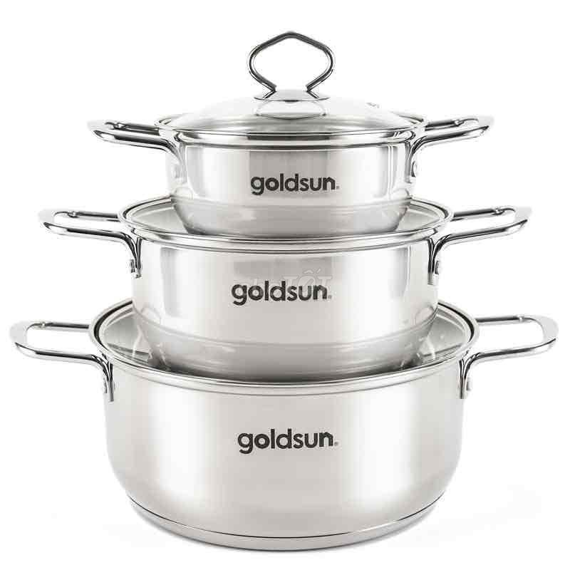 Bộ nồi Goldsun GPS1700 Inox Bạc. Mua bán Dụng cụ nhà bếp tại Thành phố Phủ Lý Hà Nam được đăng bởi MTH hình 1
