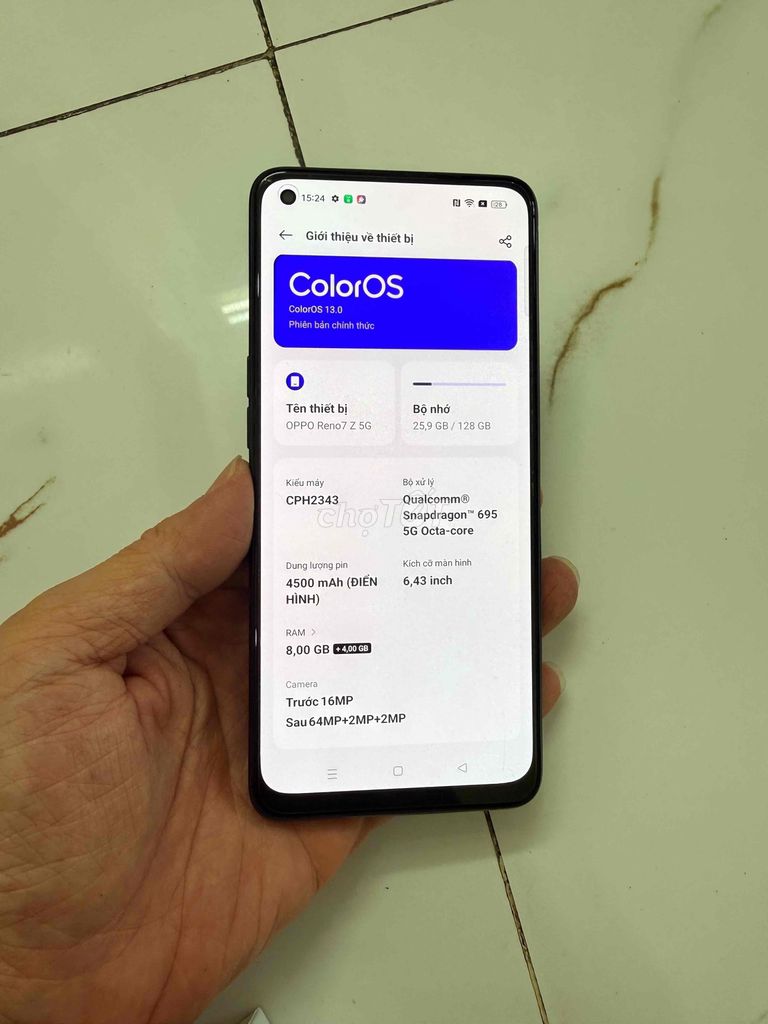 Bán Oppo Reno 7z 5g Ram8/128 zin cũ. Mua bán Điện thoại tại Quận Hà Đông Hà Nội được đăng bởi Mạnh Mobile hình 1