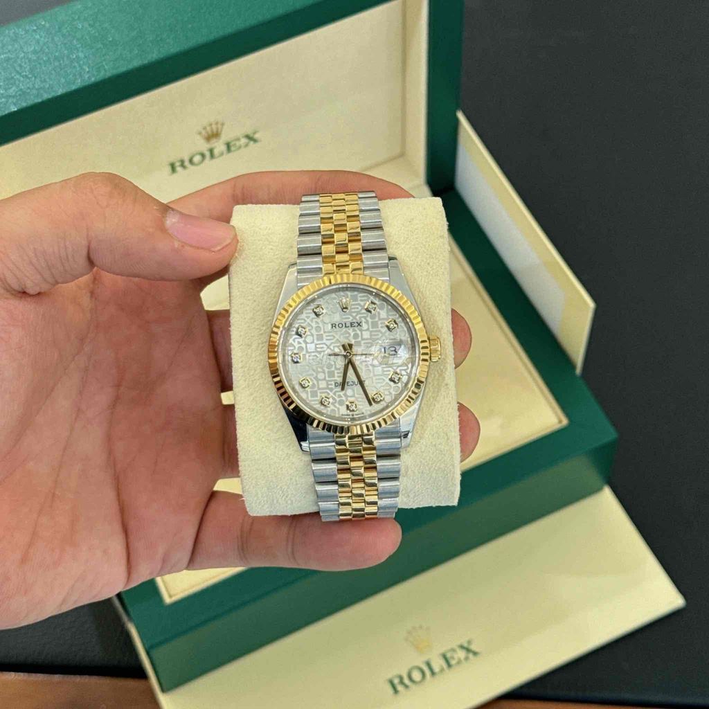 rolex datejust 126233 vi tính trắng