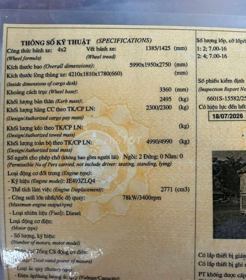 Bán gấp Đô Thành 2.3 tấn đời 2018 thùng bạt 4m2. Mua bán Xe tải, xe ben tại Thành phố Thuận An Bình Dương được đăng bởi Hồ Xe Tải hình 6