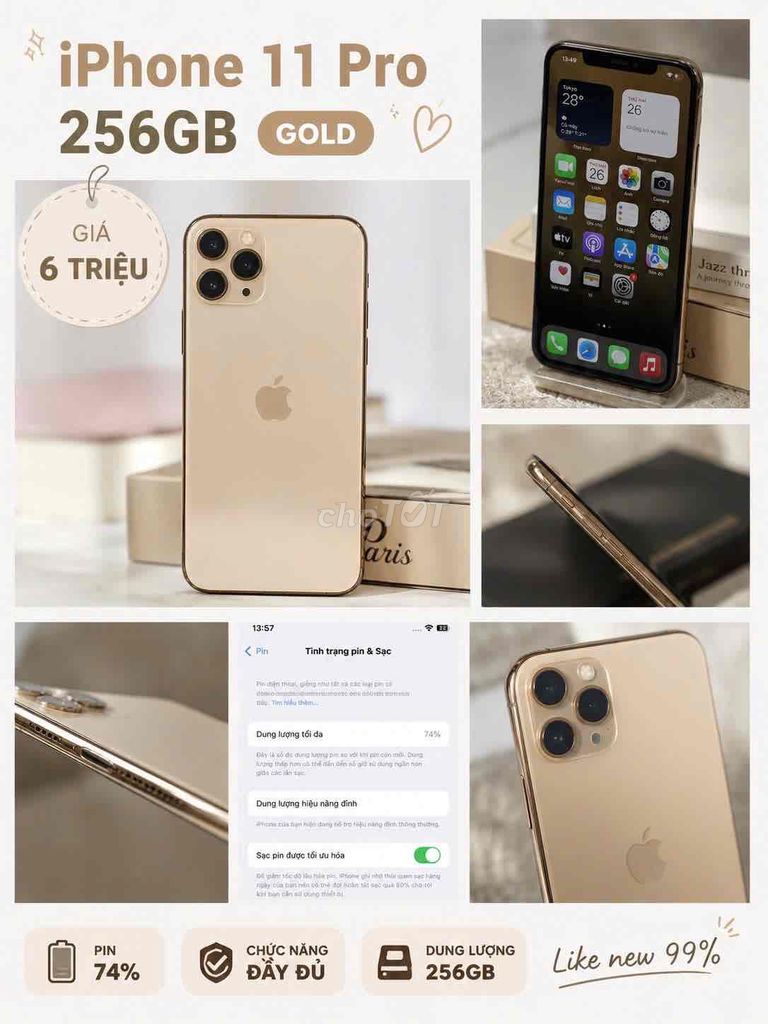 iPhone 11 Pro 256GB Vàng. Mua bán Điện thoại tại Quận 5 Tp Hồ Chí Minh được đăng bởi HÀ TRẦN THỊ THU hình 1