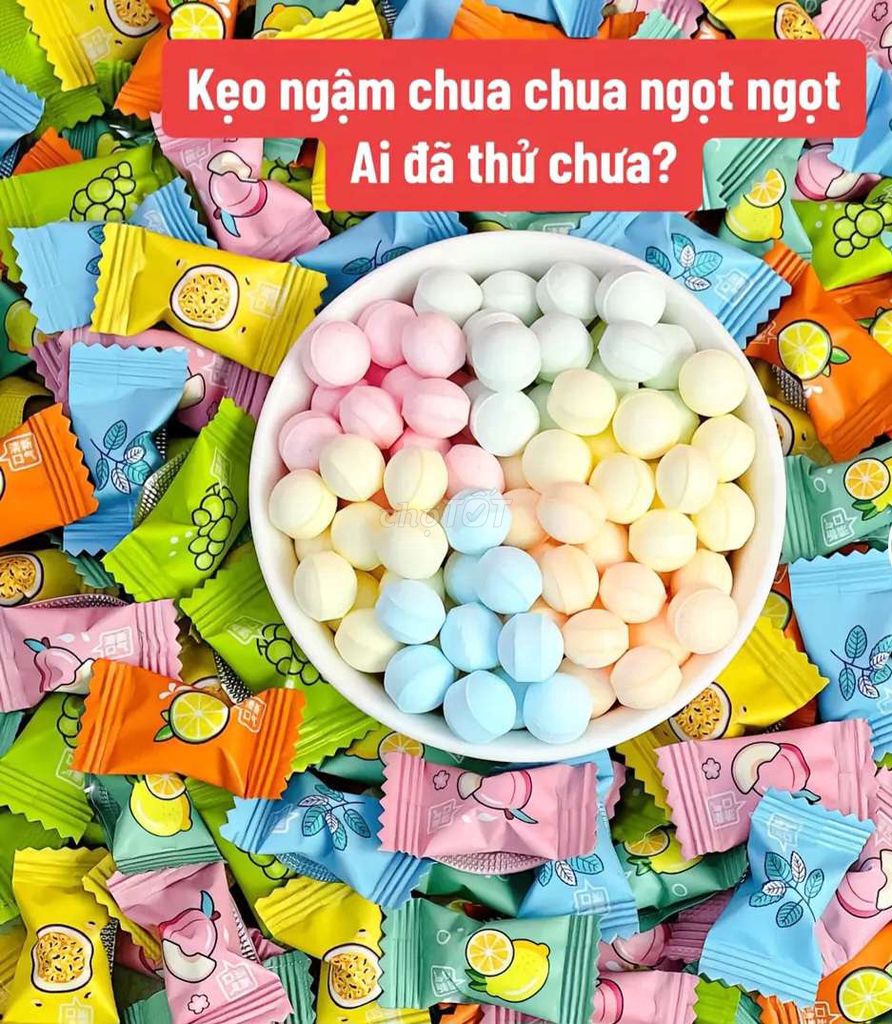 500 gr kẹo ngậm vị trái cây mix 12 vị thơm ngon