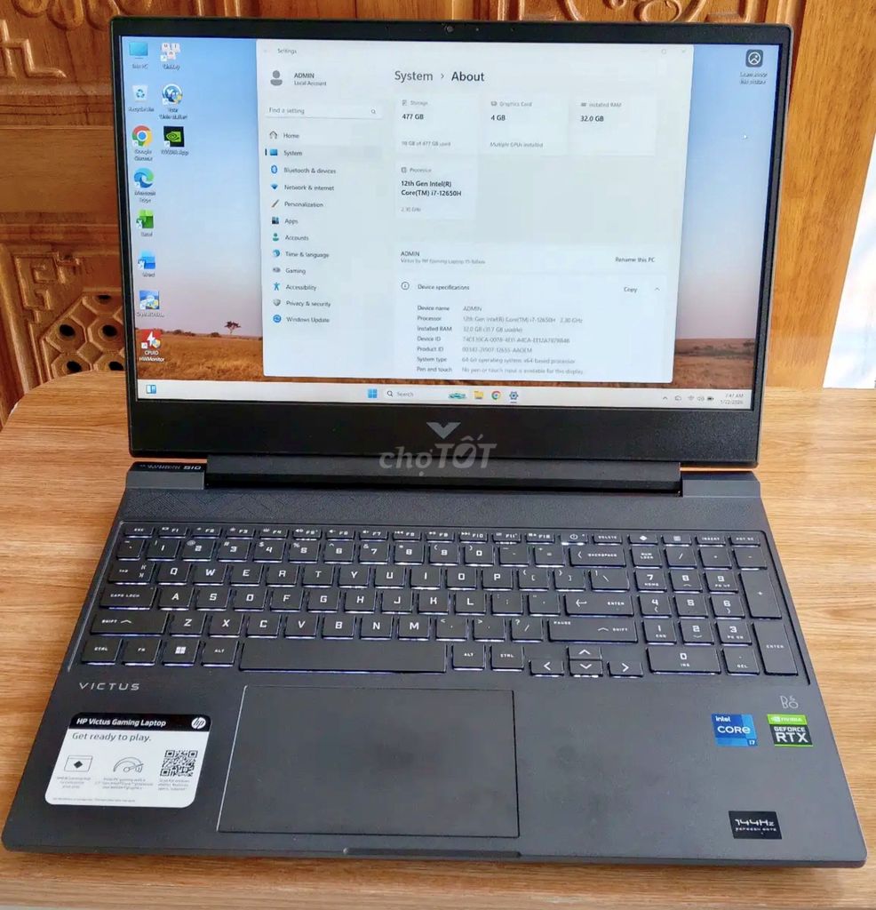 HP Victus Gaming 15 i7-12650H 15.6 inch 32GB/512GB. Mua bán Laptop tại Quận 12 Tp Hồ Chí Minh được đăng bởi Nguyễn Trung Vũ hình 1