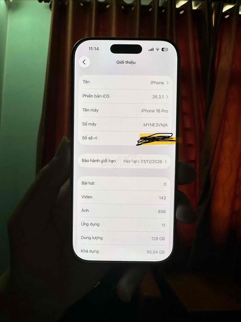 Apple iPhone 16 Pro Còn Bảo Hành Chính Hãng. Mua bán Điện thoại tại Quận 12 Tp Hồ Chí Minh được đăng bởi Trần Hải  hình 1