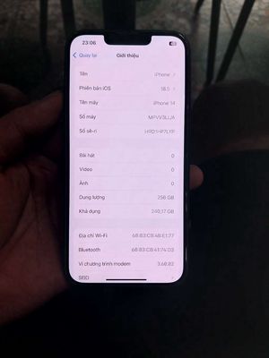 IPhone 14 đen 256gb quốc tế zin all. Mua bán Điện thoại tại Quận Bình Tân Tp Hồ Chí Minh được đăng bởi V I N H