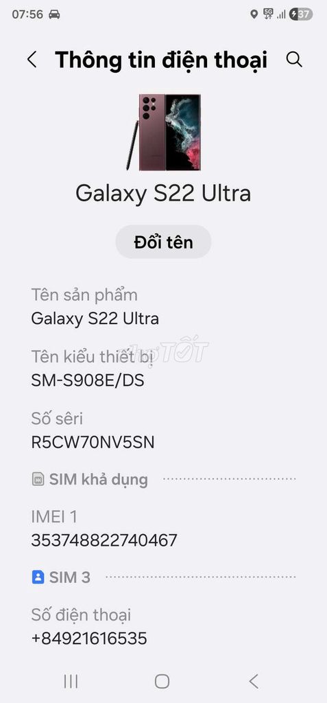 Galaxy s22utra .bán hoac giao lưu . Mua bán Điện thoại tại Huyện Giồng Trôm Bến Tre được đăng bởi tran duy nguyen hình 1