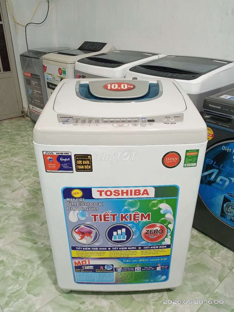 Máy giặt Toshiba 10kg giặt vắt êm ru bao lắp đặt. Mua bán Máy giặt tại Quận 8 Tp Hồ Chí Minh được đăng bởi điện lạnh LÊ DƯƠNG 87 hình 1