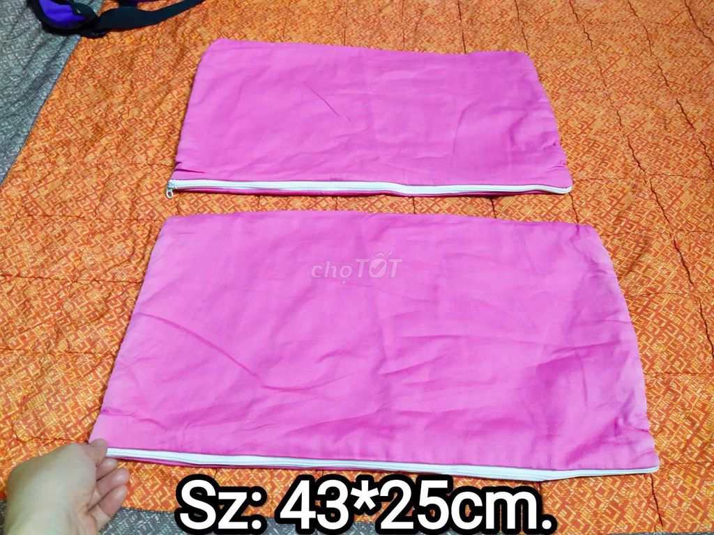 Cặp vỏ gối bé 100% cotton trần dày (KOREA).