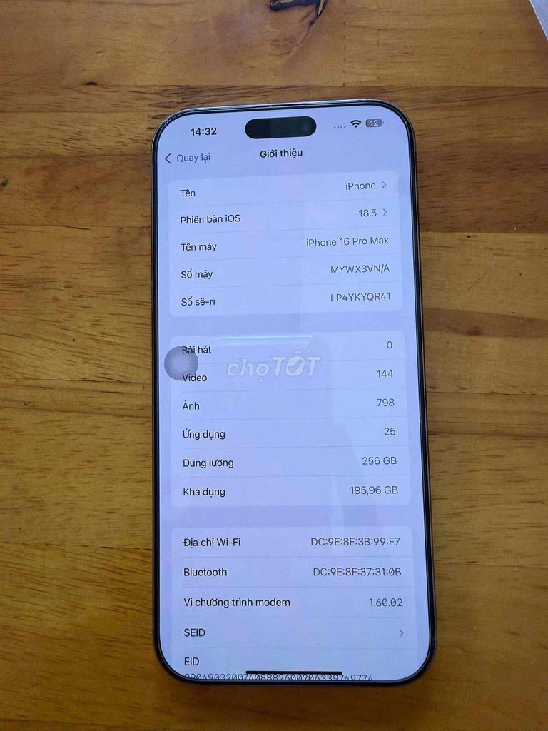 iphone 16pro max VN/A 256gb. Mua bán Điện thoại tại Thành phố Biên Hòa Đồng Nai được đăng bởi lê ngọc tuấn hình 1