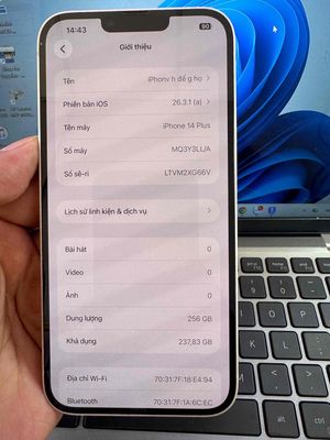 Apple iPhone 14 Plus 256GB Trắng 99% Nguyên zin