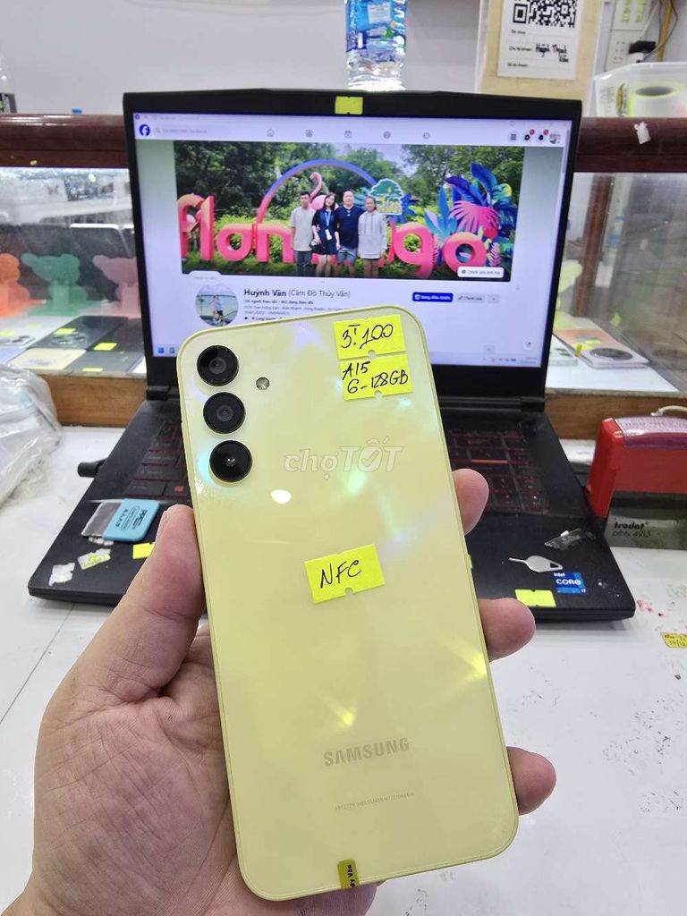 Samsung Galaxy A15 128GB Vàng. Mua bán Điện thoại tại Thành phố Long Xuyên An Giang được đăng bởi Facebook Cầm Đồ Thúy Vân hình 1