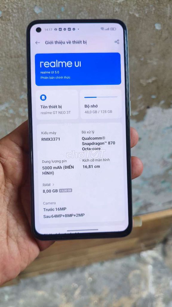 Realme GT Neo 3T Snapdragon 870 8GB/128GB Trắng. Mua bán Điện thoại tại Quận Tân Phú Tp Hồ Chí Minh được đăng bởi huy  hình 1
