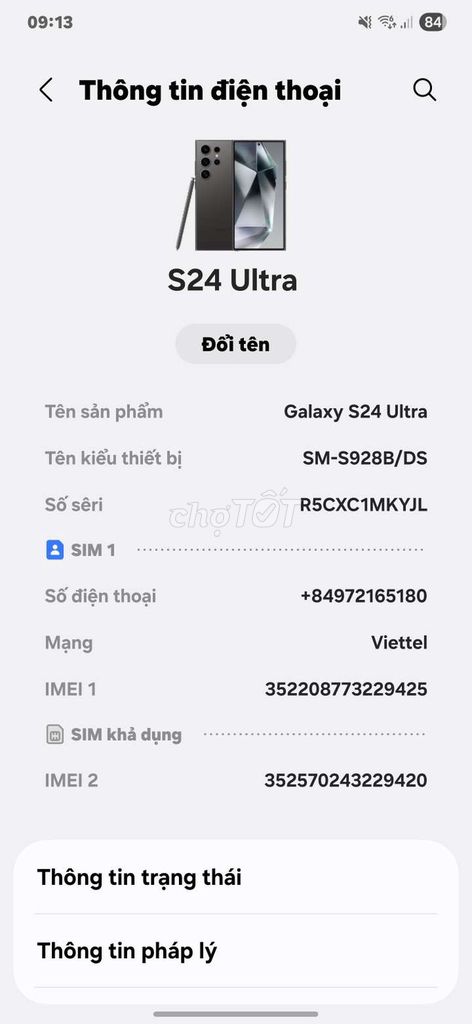 Samsung Galaxy S24 Ultra Đen. Mua bán Điện thoại tại Huyện Trần Văn Thời Cà Mau được đăng bởi minh minh hình 1