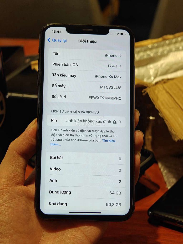 iPhone xsm lock bản 64gb máy sài ful chức năng