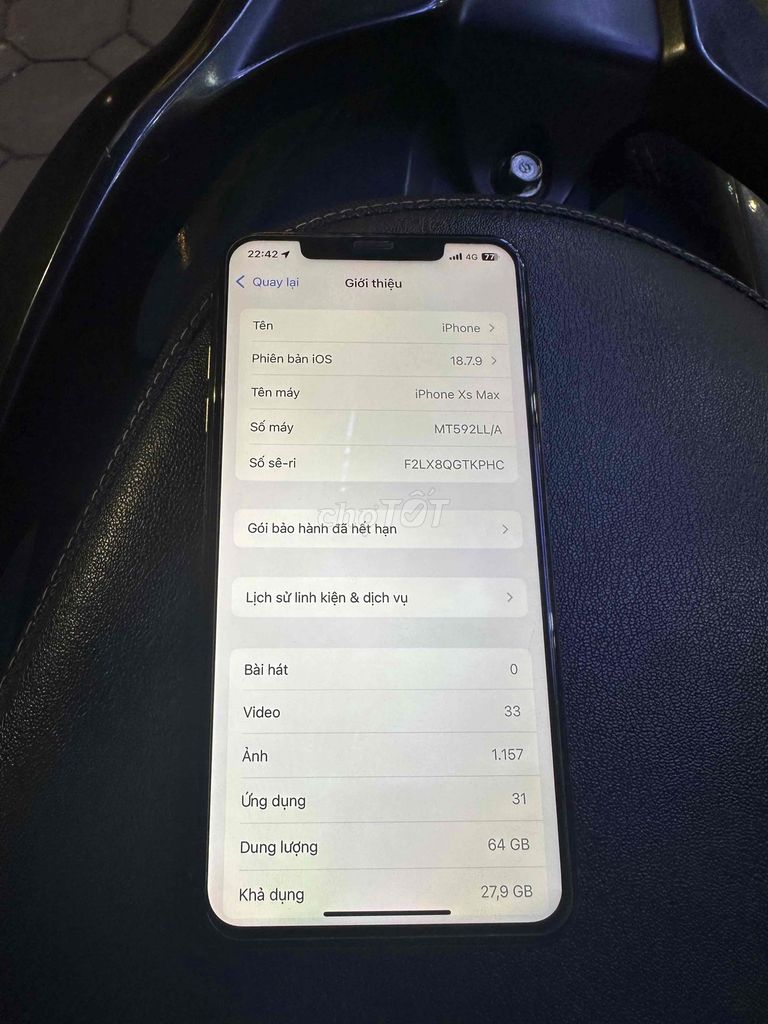 iPhone XS Max 64GB Vàng Đã dùng. Mua bán Điện thoại tại Quận Tây Hồ Hà Nội được đăng bởi Chú Anh hình 1