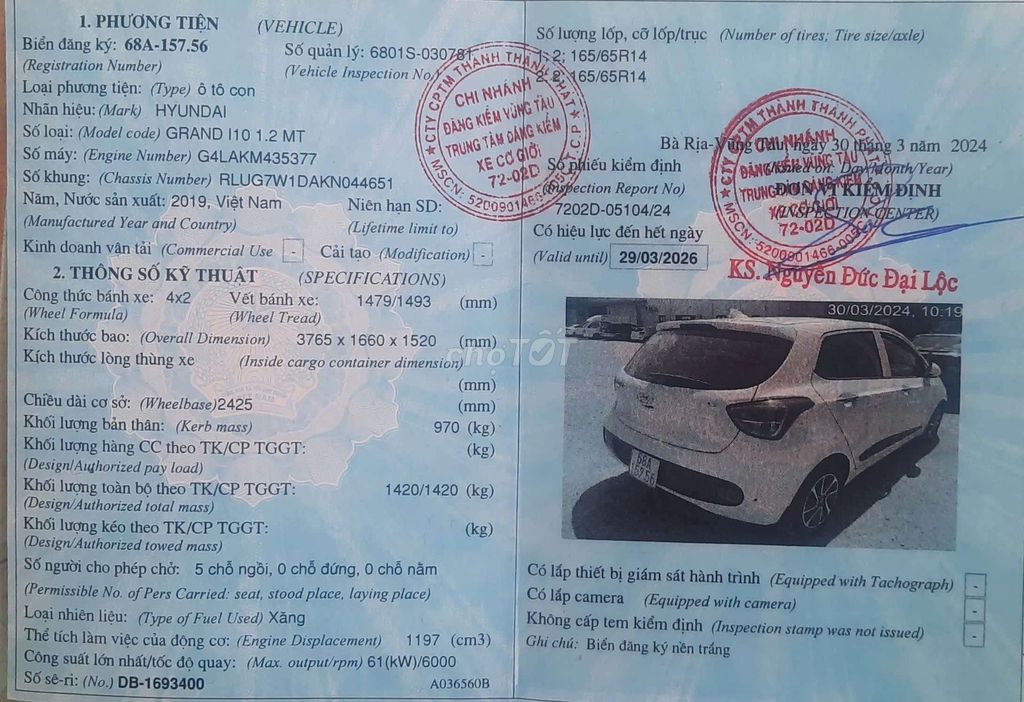 2019 Grand 1.2 MT - 60000 km. Mua bán Ô tô tại Huyện Châu Đức Bà Rịa - Vũng Tàu được đăng bởi Awesome Studio 68 hình 8