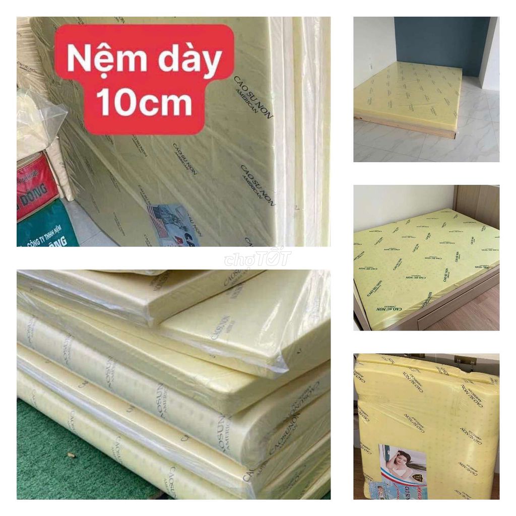 Sale xả Nệm 1m6 x 2m 10 cm cao su non hàng mới 100