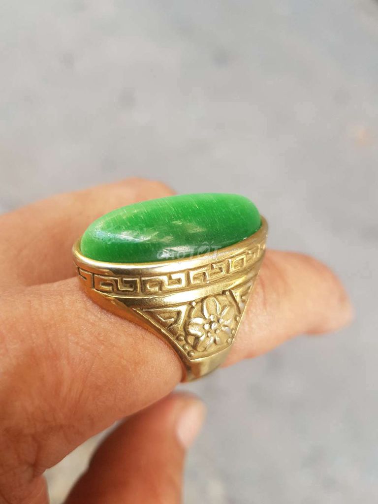 Nhẫn Đồng Ngọc Cẩm Thạch Vàng Xanh. Mua bán Phụ kiện thời trang khác tại Quận 3 Tp Hồ Chí Minh được đăng bởi nguyensinhduc 012345 hình 1