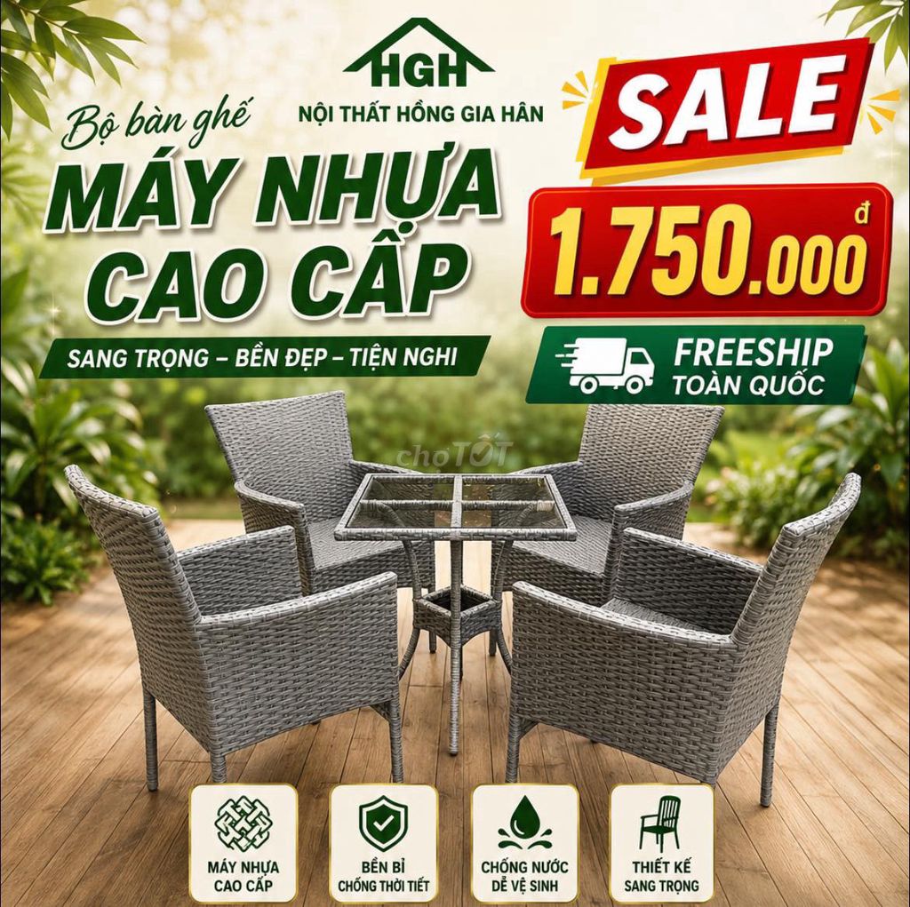 Bộ bàn ghế cafe Mây nhựa PE Xám. Mua bán Bàn ghế tại Quận Bình Thạnh Tp Hồ Chí Minh được đăng bởi noithathonggiahan hình 1